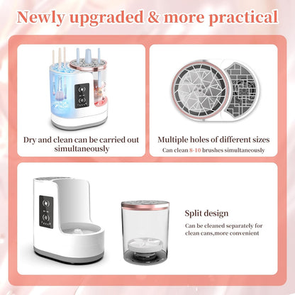 LARDERGO Makeup Brush Cleaner Machine, Ultimate Efficient Electric Automatic Cleaner and Dryer for All Types of Makeup Brushes