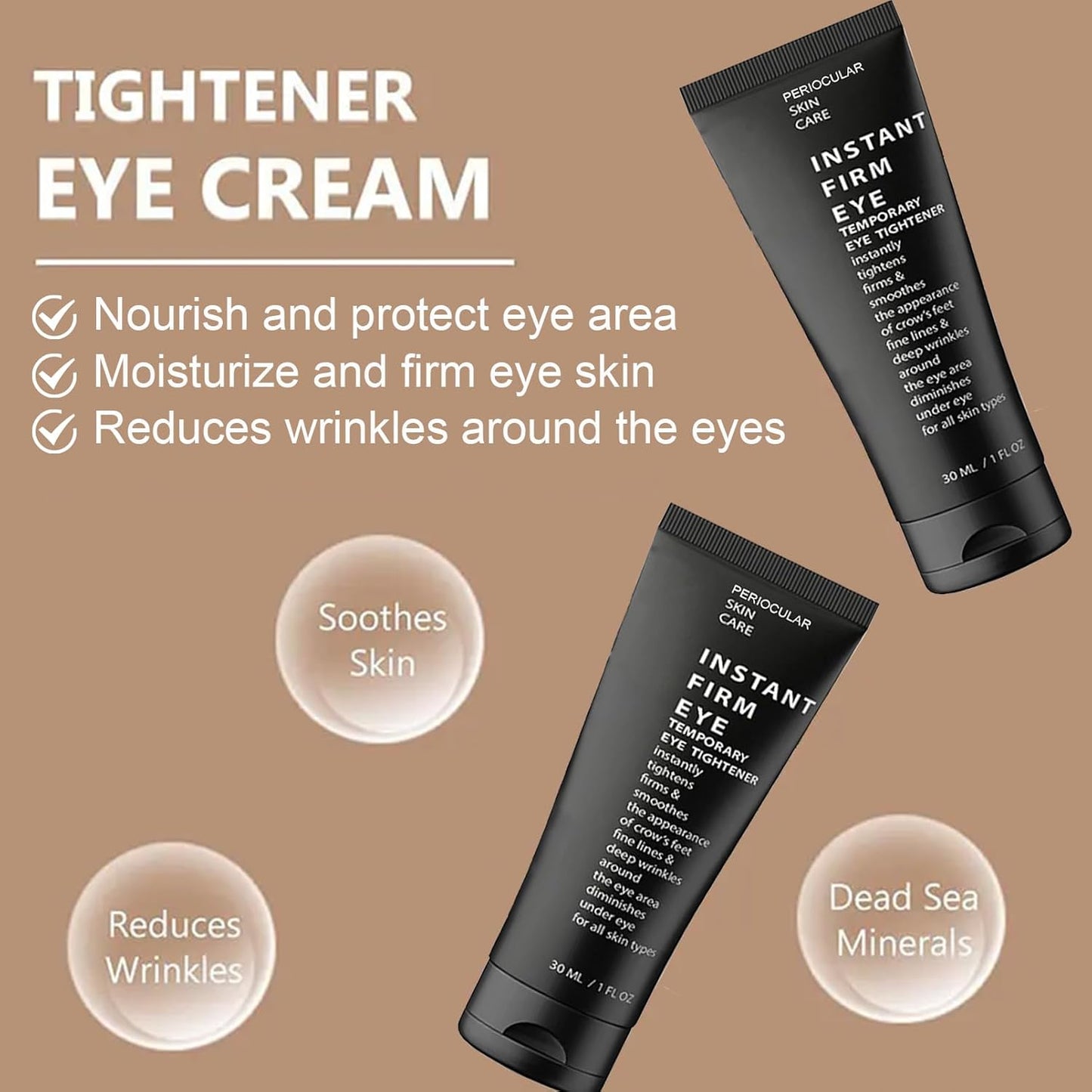 Caffeine Eye Cream, Eye Tightener Under Eye Cream,Eye Cream Reduces Under Eye Bags, Dark Circles & Puffiness, Anti Aging Fine Lines