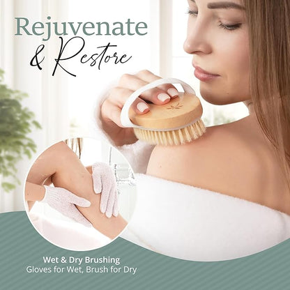 Premium dry brushing body brush