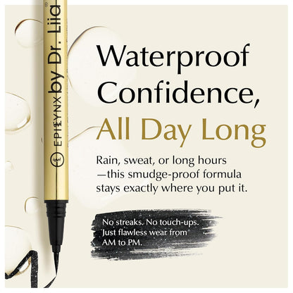 Waterproof Eyeliner - Smudge-Proof Liquid Eyeliner Pen with Precision Tip for Smooth, Long-Lasting Application - Vegan, Hypoallergenic & Gluten-Free Eye Liner - 2mL Shimmer Black