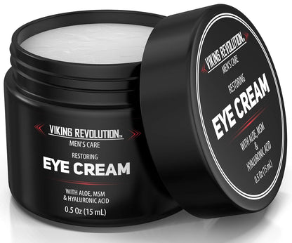 Viking Revolution Men's Eye Cream - Natural Anti-Aging, Dark Circle Treatment, Reduces Puffiness & Crowsfeet - 6ml