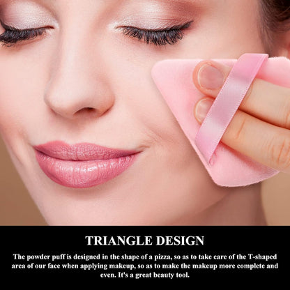 Maitys 12 Pieces Powder Puff Triangle Face Makeup Cosmetic for Loose Powder Soft Body Washable Reusable Foundation Sponge Mineral Wet Dry Makeup Tool for Women(Small,Pink)