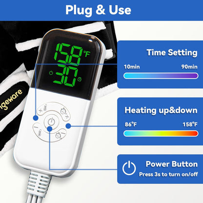 Electric Hand Heating Pad for Women Men, Pain Relief Heated Arthritis Gloves for Hands, Fingers, Heating Mittens with 30-90min Timer, 86-158℉ Adjustable Temperature Shut Off (Hands)