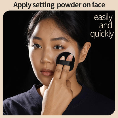 Teenitor 3Pcs Powder Puffs for Face Powder 2.36 Inch, Makeup Powder Puff for Loose and Pressed Powder, Face Powder Puff with Case, Black
