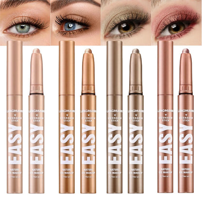 Jolilab Eyeshadow Stick Set, 4 Colors Matte Professional Bright-Colored Contouring and Highlight Eyeshadow Stick, Cream Eyeshadow Waterproof Long Lasting High Pigmented Eye Shadow. (4, 08+10+11+12)