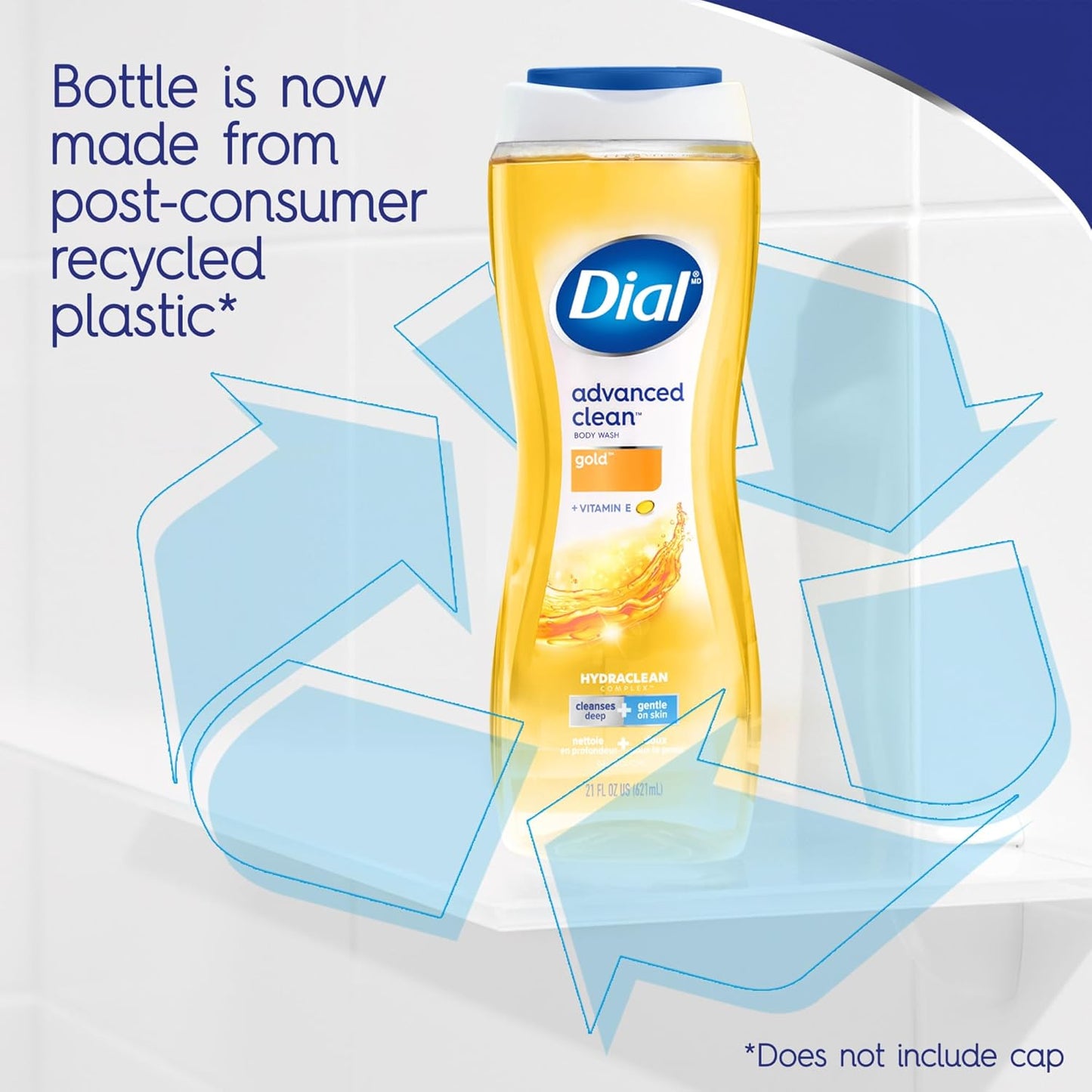 Dial Body Wash, Advanced Clean Gold, 16 Fl Oz, Pack of 4, Hydraclean Complex & Vitamin E, Gentle, Leaves Skin Feeling Nourished, Dermatologist-Tested, No Parabens & Sulfates