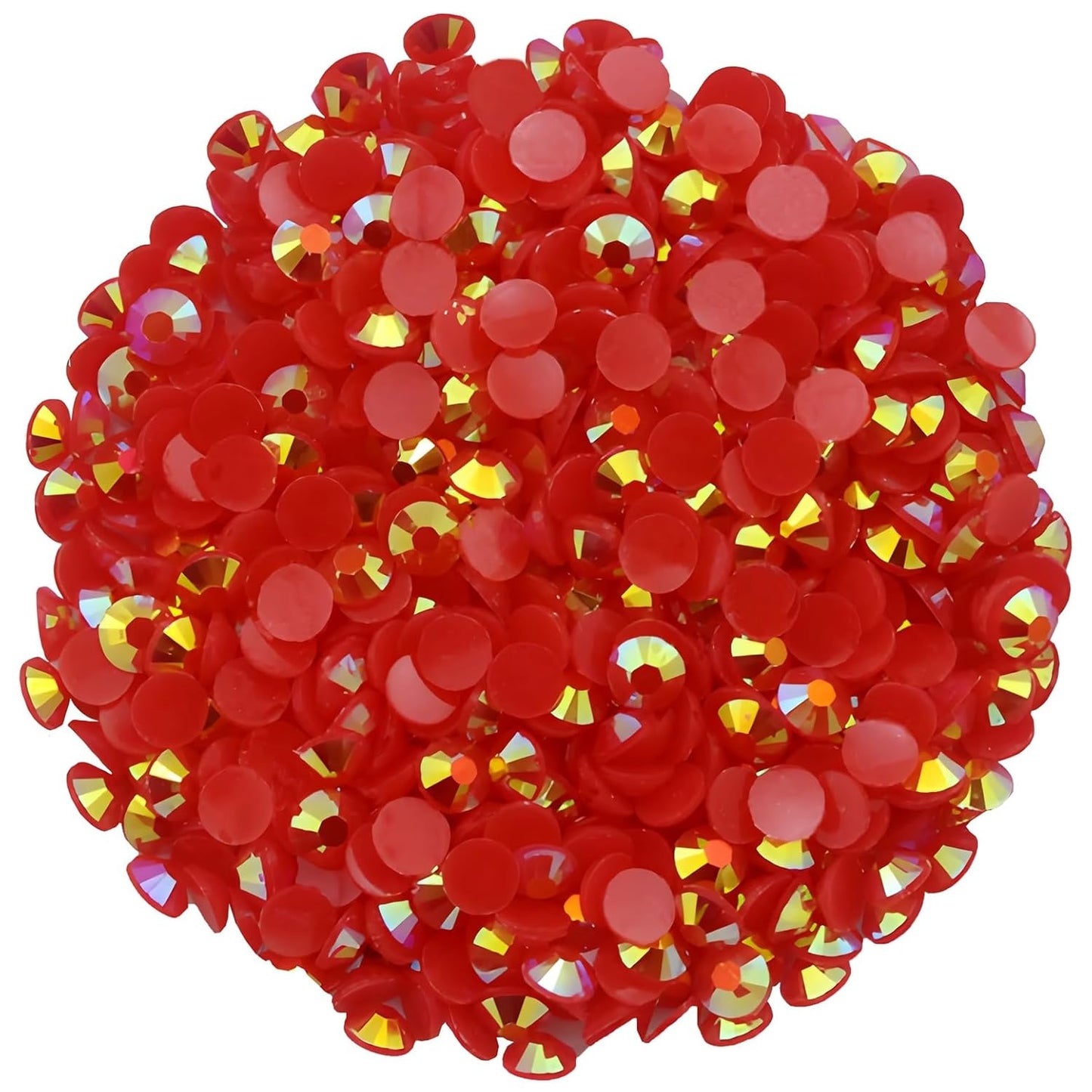2250 Pcs SS16 4mm AB Flatback Rhinestones for Nails Art Crafts Glitter Round Shine Gems Crystals DIY Clothes Shoes （Red AB）