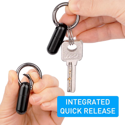 Micro Keychain Pill Holder Titanium Waterproof Mini Pill Container for Emergency Medicine，Travel Purse Pocket (Black)
