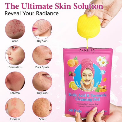 Turmeric kojic acid cleansing pads,