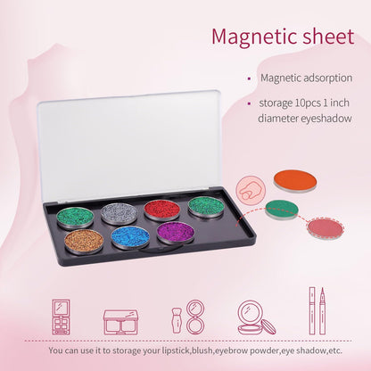 Magnetic Makeup Palette with Frosted Clear Top, 5 Pack Empty Eyeshadow Palettes depots Travel Storage Box for DIY Cosmetics Bronzer Highlights Powder (Small Palette - 5.5" x 3.1")