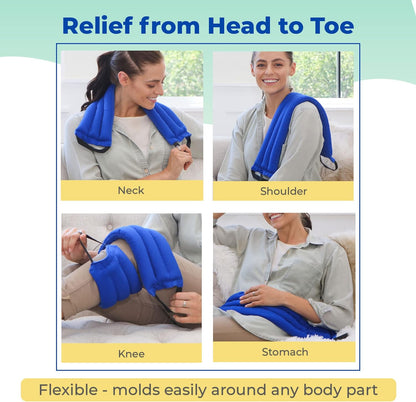 Microwavable Heating Pads for Lower Back, Neck, and Shoulder Pain Relief - Moist Microwave Heating Pad for Muscles and Joints - Microwave Hot Pack Heat Pad for Cramps -3 Heat Pack Blue-Lavender Scent