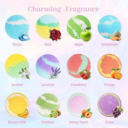 Bath Bombs for Women, 12 Pcs XL Organic Natural bathbombs with Shea Butter & Safe Oil for Dry Skin Moisturizing, Relaxing Aromatherapy, Bubble SPA, Mothers Day Gifts for Her Wife Girlfriend Mom