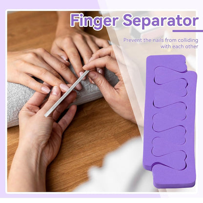 100PCS Sponge Toe Separator, Soft Toe Spreader Nail Art Finger Separator Divider Spacer Manicure Pedicure Tool for Nail Polish (Purple)