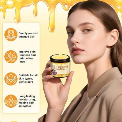 2PCS Bee Venom Skin Restoration Cream, Bee Venom Treatment Cream, Skin Treatment for Firming, Wrinkle Reduction & Moisturizing, Suitable for All Skin Types