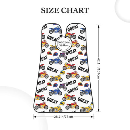 Beard Bib with 3 Suction Cups, Non-Stick Waterproof Hair Catcher Apron, Men's Shaving Essential for Grooming, Vintage Motorcycle Racing Dirt Bike Shave Bib