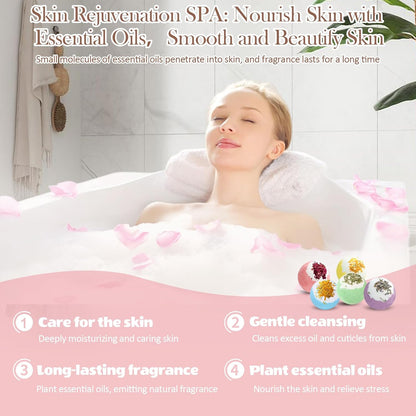 Bath Bombs Set for Women, 20 PCS Natural Argan Oil & Organic Oil Dry Skin Moisturize, 5 Different Scents, Perfect for Bubble Spa Bath, Ideal Gifts for Women, Girls, Wife, Mother