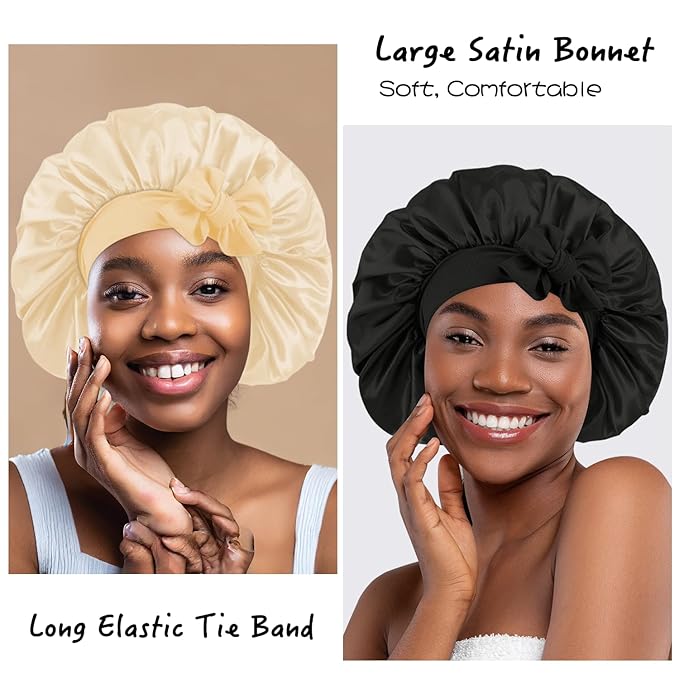 3pcs satin bonnet silky bonnet