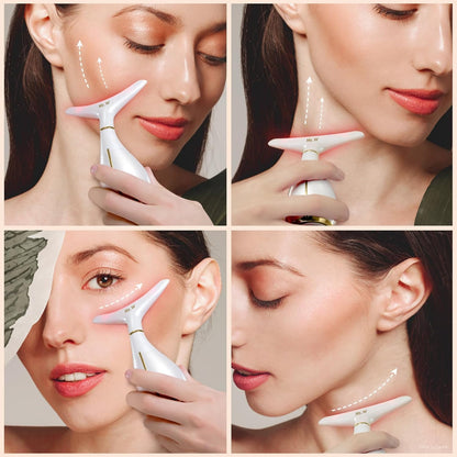 Red Light Facial Massager, Skin Care Tools for Face & Neck Beauty Device, 3 in 1 Face Massager Tool with LED, Thermal, Vibration, Tightenings, Rejuvenation for Women