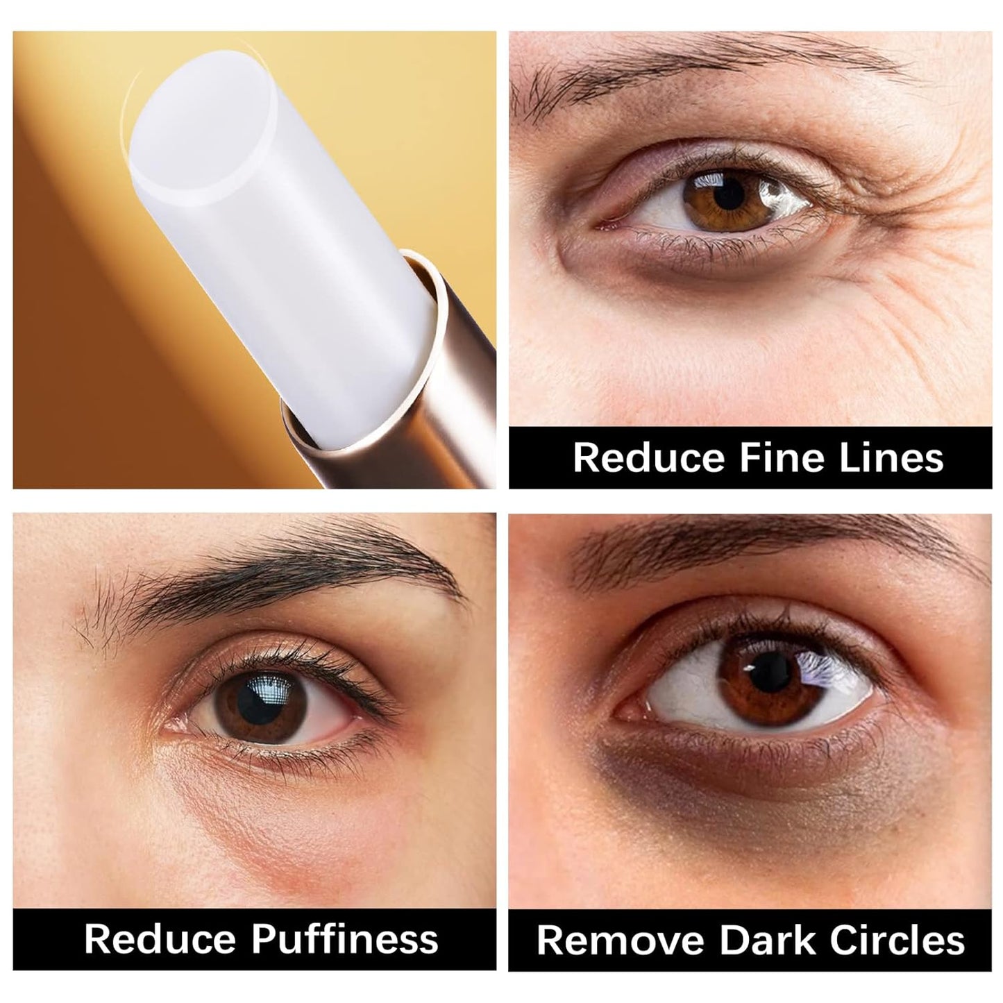 Caffeine Eye Stick, Reduce Eye Puffiness and Dark Circle, Blur Fine Lines, Include Caffeine, Hyaluronic Acid, Vitamin C, For Wrinkles, Fine Lines, Under Eye, Bags, Crows Feet Eye Lift Treatment For Men & Women
