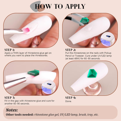 2680Pcs Emerald Green Glass Nail Rhinestones 120Pcs Multi Shapes Flatback Nail Gems + 2560Pcs 1.5-4mm Round Crystal, Manicure Nail Charms Diamond Gemstone for Acrylic Nails Decoration