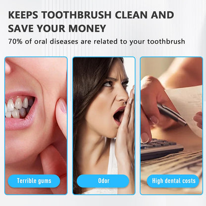 UV-C Toothbrush Sanitizer Case for Travel, Portable Sanitizer and Holder Universal Fits Electric and Manual Brush Heads, Smart Automatic Operation