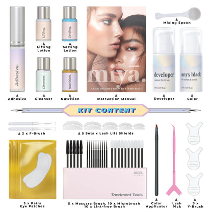 Lift & Brow Lamination Kit | Black, Voluminous Eyebrows & Eyelashes Color | Professional 8 Weeks Result | LVL, Perm, Laminate | Keratin Brow & Lash Kit With All Tools