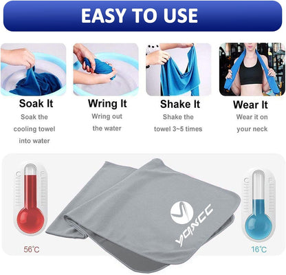 YQXCC Cooling Towels | 4 Pack 40"x12" | Cool for Neck | Microfiber Soft Breathable Chilly | for Sports, Yoga, Golf, Gym, Camping, Running, Workout & More Activities