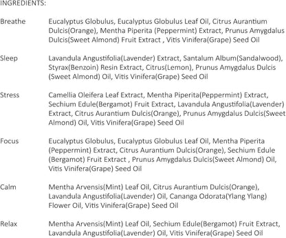 Aromatherapy Essential Oils Roll On Set, Natural Pre-diluted Blend Oils for Skin Use, Relaxation Gift for Women & Men, Pack 6 x10ml