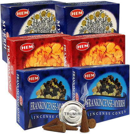 Incense Cones & Holder Bundle Variety Pack from Hem Trumiri Insense Inscents Insencents Insence