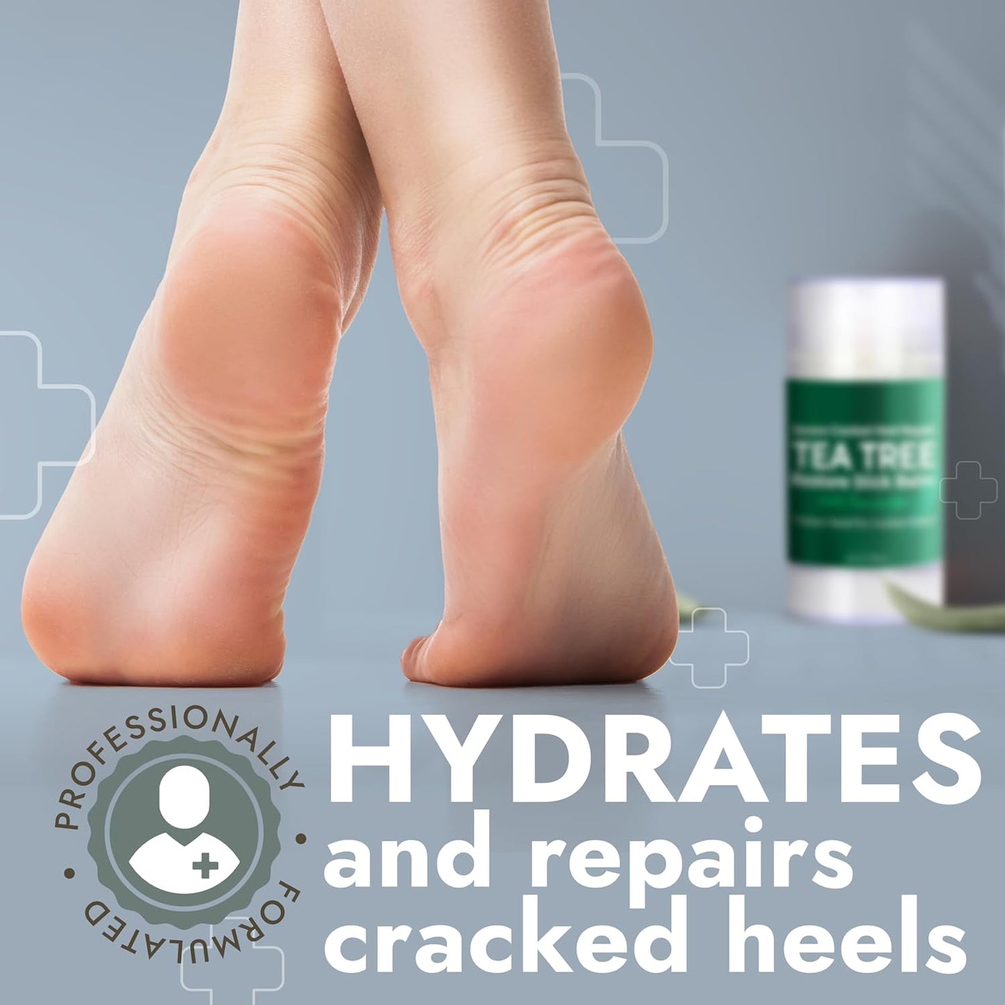 Terramed Just Think Comfort Foot Balm for Dry Cracked Feet | Foot Balm Stick for Dry Cracked Feet Tough Skin on The Heels and Intensely Moisturizing | No Mess Applicator | 2 Pack Stick