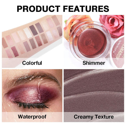 Cream Glitter Taupe Shimmer Metallic Eyeshadow Palette Makeup, Natural Single Mini Instant Holographic Eyeshadow For Women, Sombras Crema Para Ojos, Talc, Paraben & Cruelty Free, R04