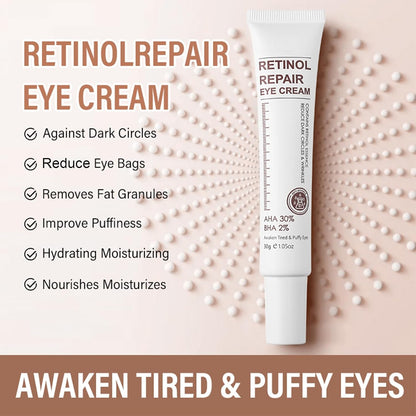 Retinol Eye Cream With Retinol Serum & AHA 30% & BHA 2% -Under Eye Cream For Dark Circles Puffy Eyes -Retinol Anti-Aging Eye Cream For Wrinkles Instant Eye Tightener For Women & Men