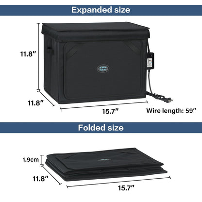 Large UVC Sanitizer Box with Ozone, Foldable Cleaner Bag with Timer, 36L/9.5gal UV Light Bulb Black Tote for Shoes, Cell Phone, Baby Bottle, Key, Towel