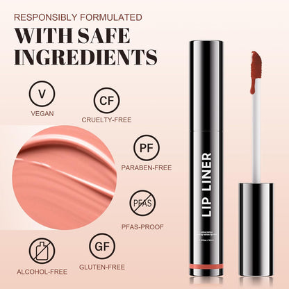 Lip Stain - Long Wear Tattoo Lip Liner, Waterproof & Transfer-proof Peel Off Lip Stain with Matte Finish, Lip Tint For All Skin Types, Great Gifts for Women (Mauve)