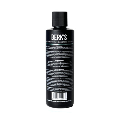 Berk's Full Spectrum Dandruff Shampoo with Coal Tar, Salicylic Acid, Sulfur, and Rosemary Oil, 8 Fl Oz (4-pack)