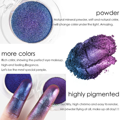 evpct 2Pcs Royal Blue Purple Duochrome Eyeshadow Palette Makeup, Metallic Chameleon Chrome Multichrome Gothic festival Single Eye shadow Palette Makeup for Older Women, Face Glitter Eyeshadow Liquid