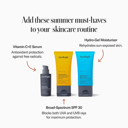 Geologie Broad-Spectrum Face Sunscreen SPF30 Moisturizer | Invisible, Ultra Light, Reef-Safe Daily Face Suncreen with Hyaluronic Acid and Niacinamide | 75ML | 100 Day Supply