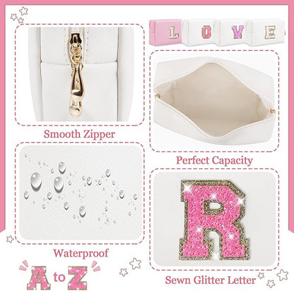 Personalized initial letter makeup bag,