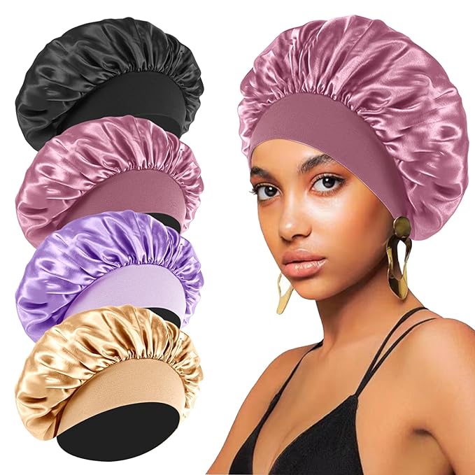 4pcs silk bonnet for sleeping,hair