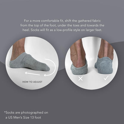 Barefoot Scientist Sleep On It Overnight Moisturizing Gel Socks, Low Profile Ankle Socks, Nourish Your Feet, Grey, L
