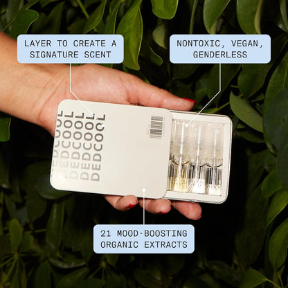 DedCool Sample Tin Luxury Fragrance Discovery Set | 6 Genderless Scents – Xtra Milk, Milk, Red Dakota, 01 Taunt, Madonna Lilly, 03 Blonde | Long Lasting, Vegan, Non-Toxic | Travel Size (Variety Pack)