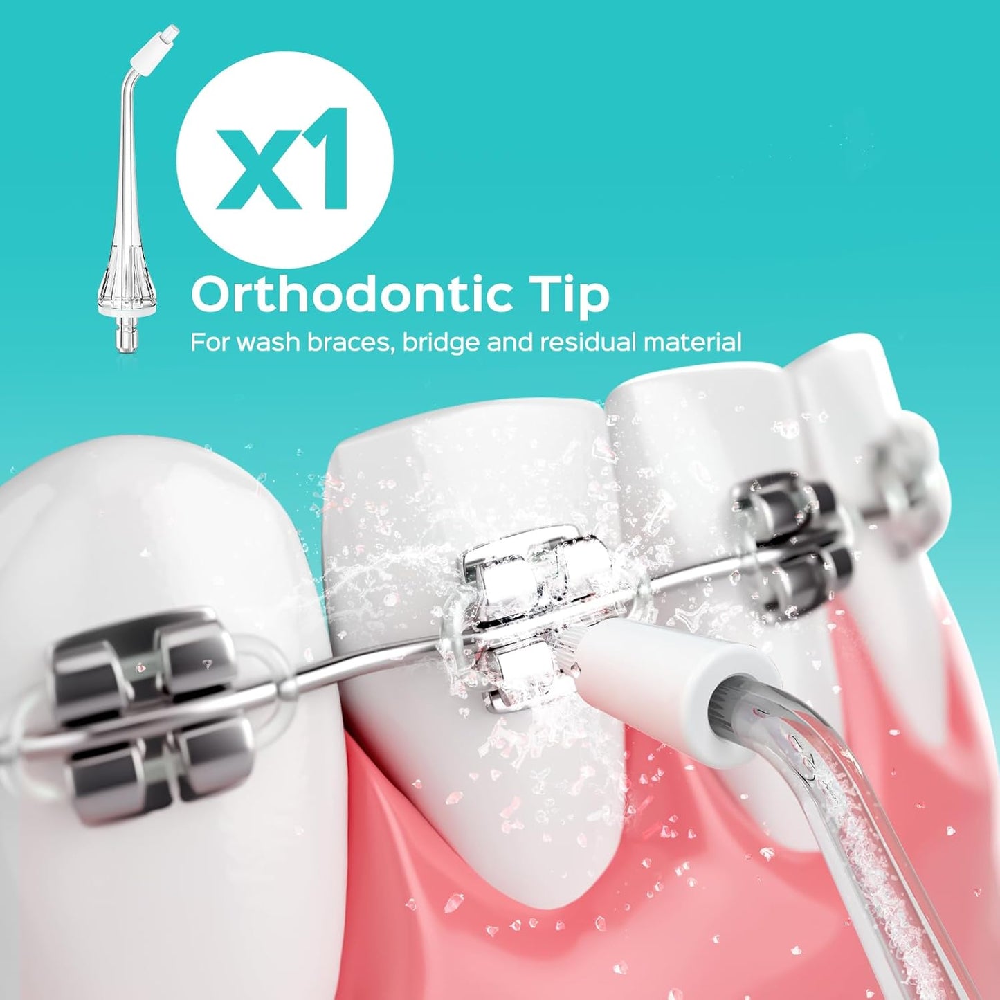 COSLUS Original Water Flosser Replacement Tips: Replacement Heads Compatible with COSLUS, Aquasonic, Nicwell, Oralfree, WELLFINE, Hangsun, Tovendor Water Dental Pick, Flosser Accessory, 5 Mix Jet Tips