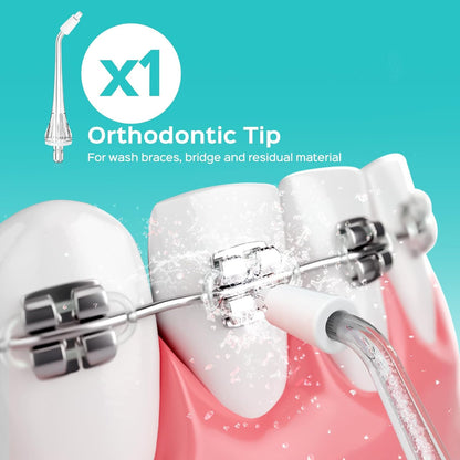 COSLUS Original Water Flosser Replacement Tips: Replacement Heads Compatible with COSLUS, Aquasonic, Nicwell, Oralfree, WELLFINE, Hangsun, Tovendor Water Dental Pick, Flosser Accessory, 5 Mix Jet Tips