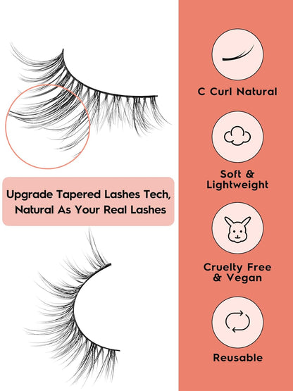 Wispy Lashes False Eyelashes Natural Cat Eye Lashes 12mm Strip Lashes withThin Band Siliglli Cat Eyelashes 3D Volume False Lashes C Curl Eyelashes Pack 7 Pair