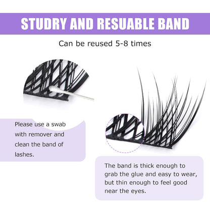 GAQQI Lash Clusters, Eyelash Clusters 120PCS D Curl Individual Lashes, Wispy Cluster Eyelash Extension 10-16mm Mixed Length, Natural Looking Cluster Lashes （GQ03, D Curl, 10-16mm)