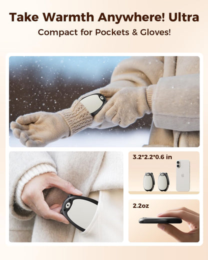 SWEETFULL Hand Warmers Rechargeable – Cute Bear, 2 Pack Magnetic Hot Hands, Reusable Electric Pocket Heater, Great Gift for Daughter, Kids, Wife, or Bestie, Portable for Outdoor & Camping