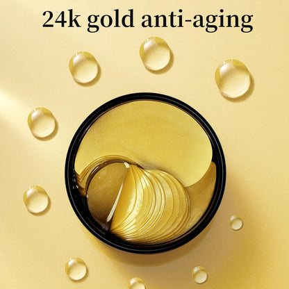 Under Eye patches (64 pcs)-24K Gold Eye Mask with Hyaluronic Acid, Cooling Eye Care for Puffy Eyes & Dark Circles Treatments,Reduce Under Eye Bags and Smooth Wrinkles