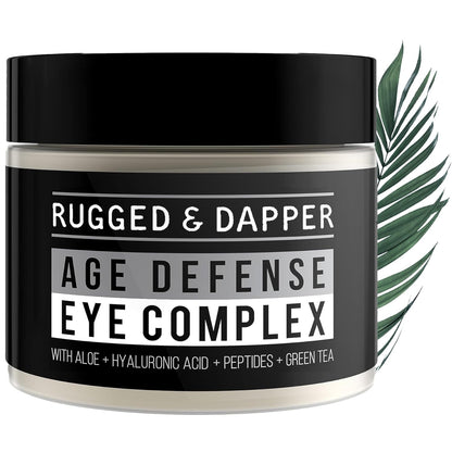 RUGGED & DAPPER Premium Men's Eye Cream | Age Defense for Dark Circles, Wrinkles & Puffy Eyes | Unscented | Hyaluronic Acid, Aloe + Argan Oil