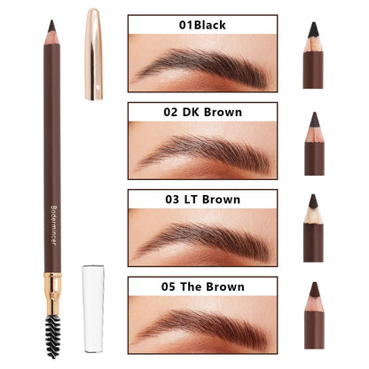 Bodermincer Eyebrow Pencil Longlasting Waterproof Durable Automaric Liner Eyebrow 5 Colors to Choose (5pcs, 2# Dark Brown)