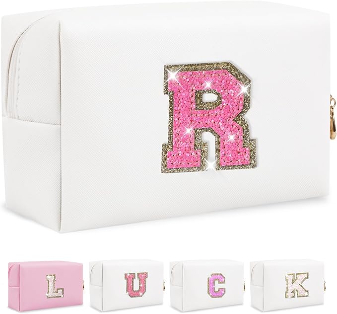 Personalized initial letter makeup bag,